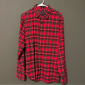 J. Crew Red Midweight Flannel Men's Shirt Size M